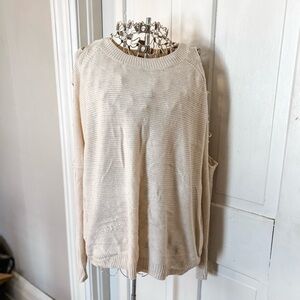 Cream Slit Shoulder Sweater-Sz. Large-EUC